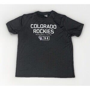 Colorado Rockies T-Shirt Under Armour MLB Baseball HeatGear Black Men’s Size XL